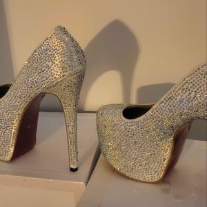 Blinked out platform heels great for wedding, prom r a night on the town .